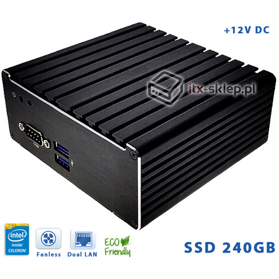 Komputer NUC Fanless Celeron N3150 1,60GHz 2xLAN 4GB SSD 240GB Delta-NUC13-SSD240 12VDC