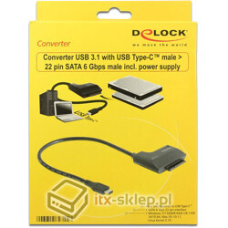 Kabel serwisowy SATA 22pin 6Gbps  USB 3.1 Typ C 24cm Delock 62715
