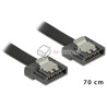 Kabel SATA 6 Gb/s elastyczny FLEXI prosty 70cm czarny zatrzask HTPC 83842