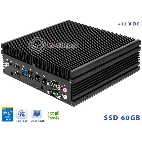 Komputer NUC Fanless Intel Core i5-4300U 1.90GHz 4GB SSD 60GB Delta-NUC9-SSD60-C 6xCOM 12VDC Intel AMT vPRO