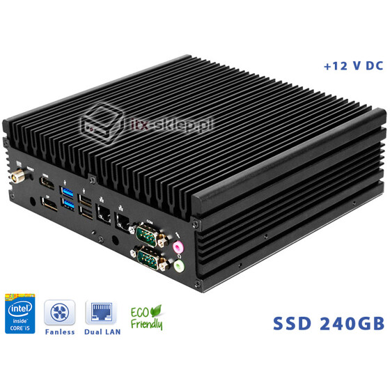Komputer NUC Fanless Intel Core i5-4300U 1.90GHz 4GB SSD 240GB Delta-NUC9-SSD240-C 6xCOM 12VDC Intel AMT vPRO