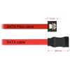 Kabel SATA 6 Gb/s elastyczny FLEXI prosty 10cm czerwony zatrzask HTPC 83832