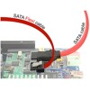 Kabel SATA 6 Gb/s elastyczny FLEXI prosty 10cm czerwony zatrzask HTPC 83832