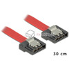 Kabel SATA 6 Gb/s elastyczny FLEXI prosty 30cm czerwony zatrzask HTPC 83834