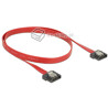 Kabel SATA 6 Gb/s elastyczny FLEXI prosty 50cm czerwony zatrzask HTPC 83835