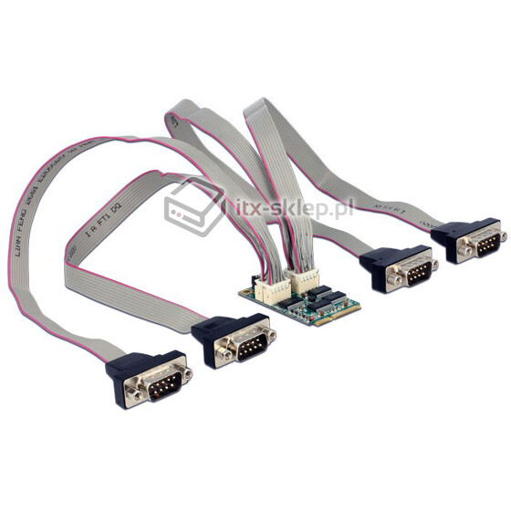 Kontroler mini PCI-Express - 4x RS-232 Exar XR17V354 z zasilaniem 5V/12V