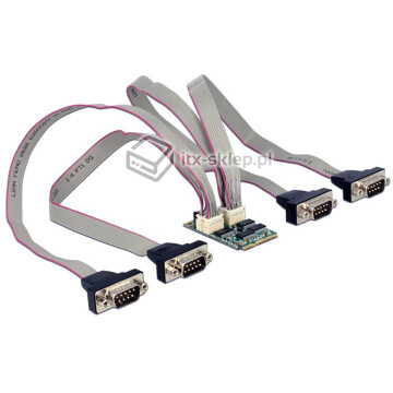 Kontroler mini PCI-Express - 4x RS-232 Exar XR17V354 z zasilaniem 5V/12V