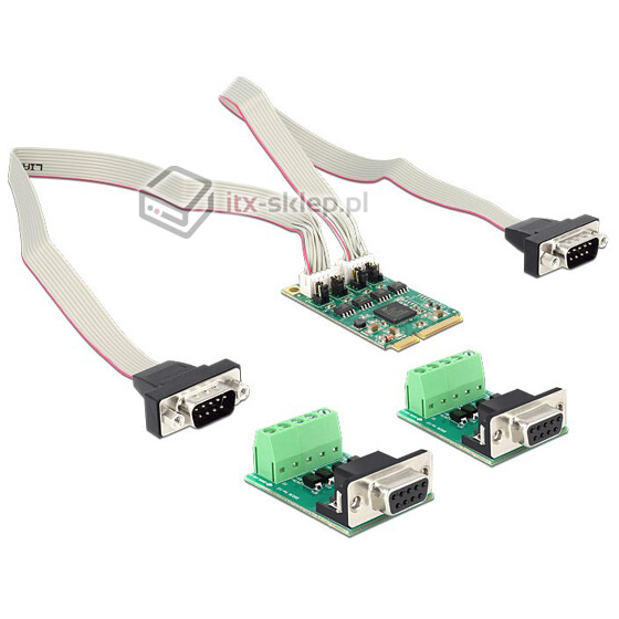 Kontroler mini PCI-Express - 2x RS-232/485 Exar XR17V352 z zasilaniem 5V/12V