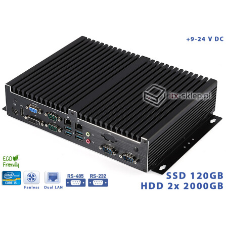 Rejestrator NVR Fanless Intel Core i5-4570T 2.90GHz 8GB SSD 120GB Delta-NVR1-i5-SSD120 9-24VDC Intel AMT vPRO
