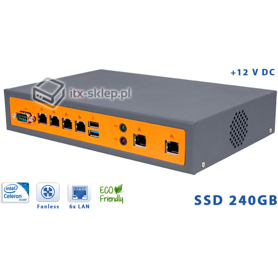 Router NUC Fanless Intel Celeron J1900 2.0GHz 4GB SSD 240GB Delta-NUC11-SSD240 6xLAN 12VDC