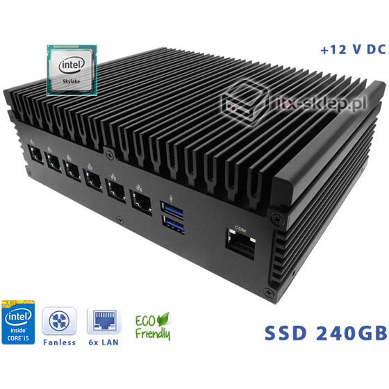 Komputer NUC Fanless Intel Core i5-6300U 2.40GHz 8GB SSD 240GB Delta-NUC12-SSD240 12VDC Intel AMT vPRO