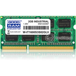 GoodRAM industry SODIMM DDR3 2GB 1600MHz 1.35V -40°C +85°C W-IT1600S3S82GLV