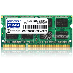 GoodRAM industry SODIMM DDR3 4GB 1600MHz 1.35V -40°C +85°C W-IT1600S3S84GLV
