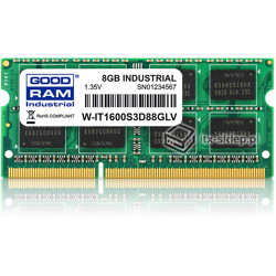 GoodRAM industry SODIMM DDR3 8GB 1600MHz 1.35V -40°C +85°C W-IT1600S3D88GLV