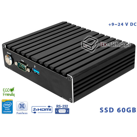 Player Digital Signage Fanless Intel Celeron N2930 1.6GHz 4GB SSD 60GB Delta-DS2-SSD60-WiFi 1xLAN 9-24VDC