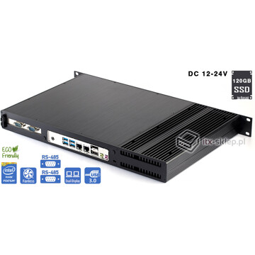 Serwer fanless Pentium G4400T 2,90GHz 4GB DDR4 2xLAN 2xCOM Delta-Silent2-P-SSD120 DC12-24V