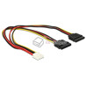 Kabel zasilający Floppy 4pin - 2xSATA żeński 15pin 30cm