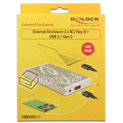 Obudowa zewnętrzna do dysków 2x M.2 - USB 3.1 RAID Delock 42568