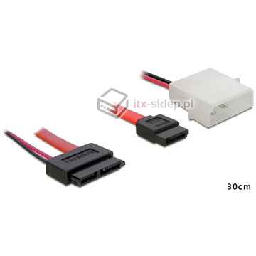 Kabel SATA Slimline 6+7 żeński  Sata 7 PIN Delock 84390