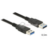 Kabel USB 3.0-A M-M męsko-męski 0,5m Delock 85059