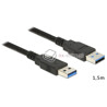 Kabel USB 3.0-A M-M męsko-męski 1,5m Delock 85061