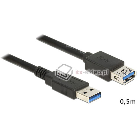 Przedłużacz USB 3.0-A M-F męsko-żeński 0,5m Delock 85053