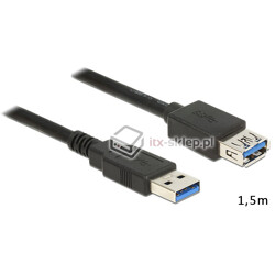 Przedłużacz USB 3.0-A M-F męsko-żeński 1,5m Delock 85055