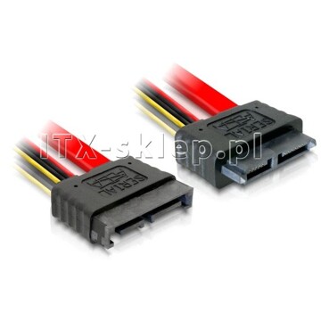 Przedłużacz SATA Slimline + zasilanie (M/F) 30cm Delock