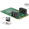 Adapter konwerter mSATA - 2x SATA 7pin z funkcją RAID 0,1 62962