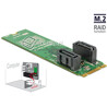 Adapter konwerter M.2 - 2x SATA 7pin z funkcją RAID 0,1 Delock 62961