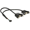Kabel USB 2.0 wewnętrzny F raster 2,00mm - 2xUSB 2.0-A żeński do zabudowy panelowej Delock 84832