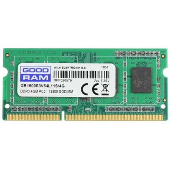 GoodRAM SODIMM 4GB 1600MHz DDR3 1,35V GR1600S3V64L11S/4G