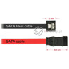 Kabel SATA 6 Gb/s elastyczny FLEXI prosty 40cm czarny zatrzask HTPC 84864