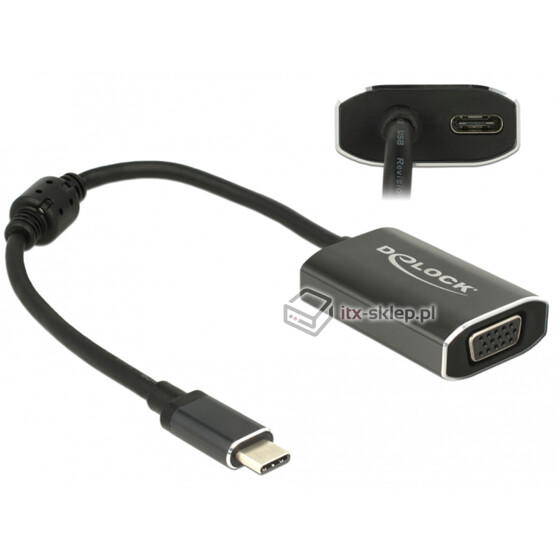 Adapter USB Typ-C męski - VGA żeński (DP Alt Mode) Delock 62989