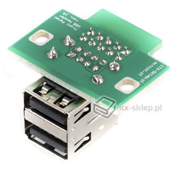 Gniazdo wewnętrzne do komputera USB męskie  2x USB żeńskie czarne