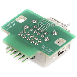 Gniazdo wewnętrzne do komputera USB męskie  2x USB żeńskie czarne