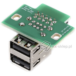 Gniazdo wewnętrzne do komputera USB żeńskie  2x USB żeńskie czarne