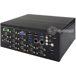 Komputer Fanless Intel Celeron J3455 Apollo Lake 1.5GHz 4GB SSD 120GB Delta-HM2010-3455B 12xCOM 9-36VDC