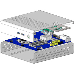 Obudowa aluminiowa Delta-Z mini-ITX dla płyt Thin mini-ITX 17x17cm