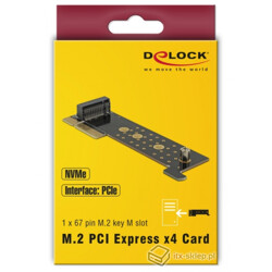 Adapter riser PCI Express x4 - 1x NVMe M.2 Key M Serwer 1U Delock 89929