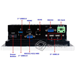 Dotykowy komputer panelowy fanless 8