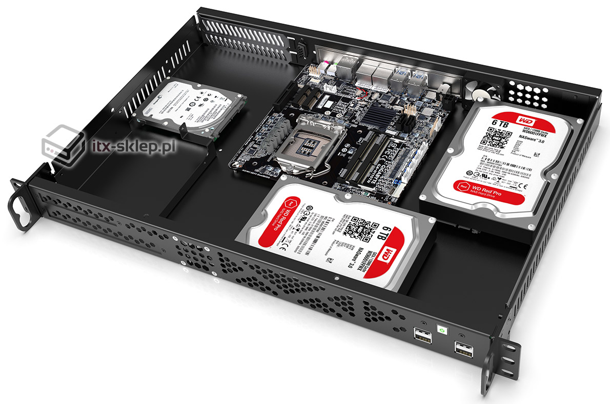 Obudowa uniwersalna Thin mini-ITX 19" Rack 1U Delta-Thin-300-1U