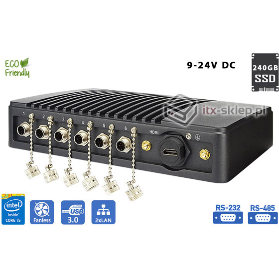 Komputer przemysłowy IP69K Core i5-7200U 2,50GHz 8GB RAM SSD 240GB Delta-IP69K-SSD240