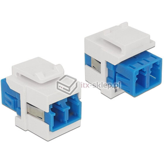 Moduł Keystone LC Duplex żeński - LC Duplex żeński wielomodowy biało-żółty Delock 86347