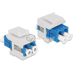 Moduł Keystone LC Duplex żeński - LC Duplex żeński wielomodowy biało-żółty Delock 86347