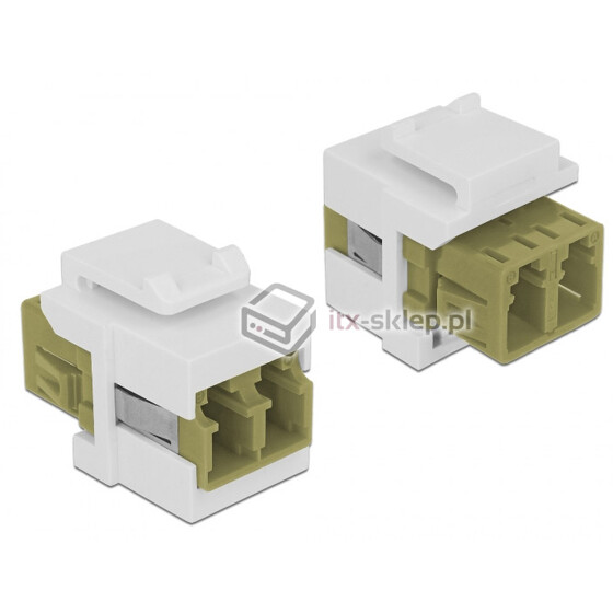 Moduł Keystone LC Duplex żeński - LC Duplex żeński wielomodowy biało-niebieski Delock 86357