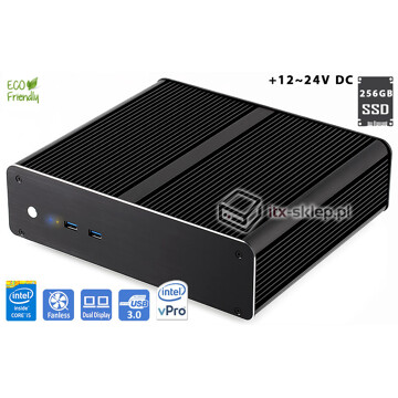 Komputer przemysłowy bezwentylatorowy Core i5-7500T 2,7GHz 2xLAN 8GB SSD 256GB i5-Q170-SSD256-VPRO