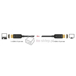 Kabel optyczny HDMI męski - męski 4K 60Hz 40m Delock 85678