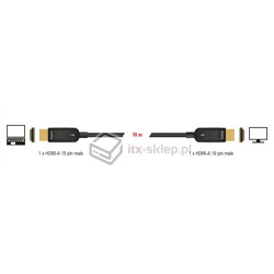 Kabel optyczny HDMI męski - męski 4K 60Hz 70m Delock 85679