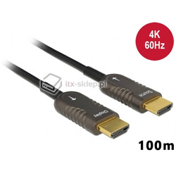 Kabel optyczny HDMI męski - męski 4K 60Hz 100m Delock 85680